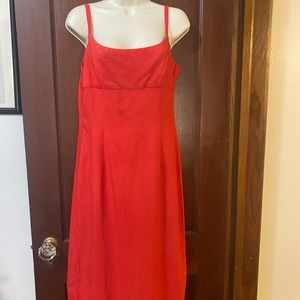 Red Slimming spaghetti strap mid thigh dress